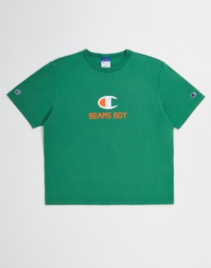 Camiseta Champio BEAMS BOY Feminino Verdes | R0XI03
