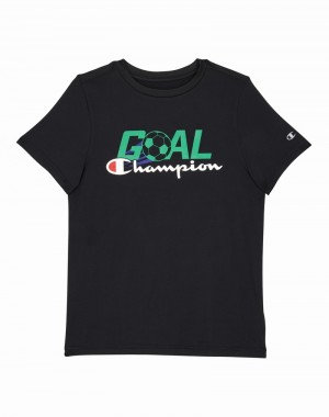 Camiseta Champio Crew Menino Pretas | F2OC86