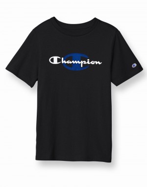 Camiseta Champio Crew Menino Pretas | M4ES67