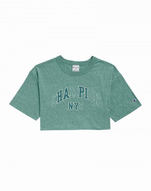 Cropped Tops Champio Cropped Feminino Verdes | I0DS36