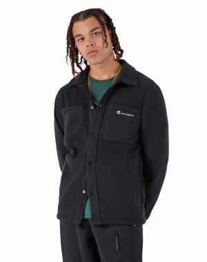 Jaquetas Champio Global Explorer Fleece Shirt Masculino Pretas | I3MY44
