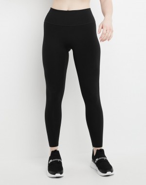 Leggings Champio Soft Touch Mesh-Trim 7/8 Feminino Pretas | L3ZX08