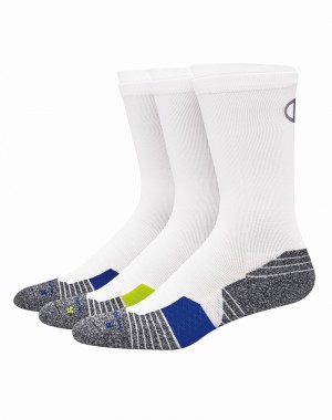 Meias Champio Crew Masculino Branco | U6NY70