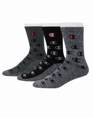 Meias Champio Memory Cushion Crew Masculino Cinzentas | L3TO13