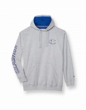 Moletom com Capuz Champio Big & Altas Fleece Gráficas Masculino Cinzentas | G8IW31