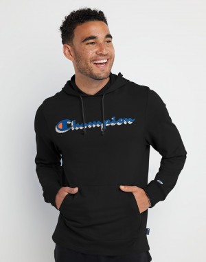 Moletom com Capuz Champio Middleweight T-Shirt Masculino Pretas | Q9RO82