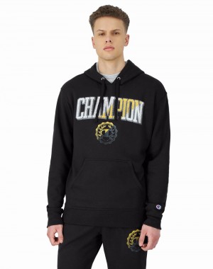 Moletom com Capuz Champio Powerblend Fleece Masculino Pretas | S2AZ58