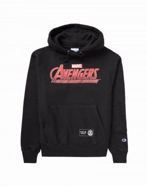 Moletom com Capuz Champio Reverse Weave Masculino Pretas | D8NM27