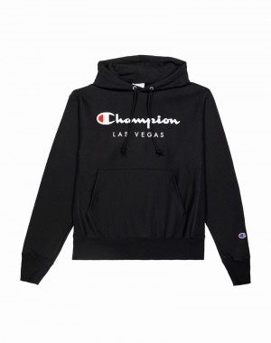 Moletom com Capuz Champio Reverse Weave Masculino Pretas | M0BA55