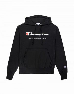 Moletom com Capuz Champio Reverse Weave Masculino Pretas | O5DZ88