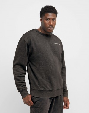 Moletons Champio Acid Wash Crew Masculino Cinzentas | C5IX52