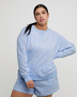 Moletons Champio Campus French Terry Crewneck Feminino Azuis | N6RO55