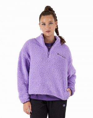 Pulôver Champio High Pile ¼ Zip Feminino Roxo | E7WC72