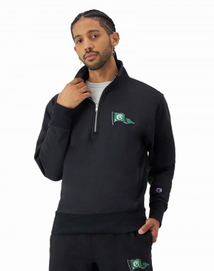 Pulôver Champio Reverse Weave Quarter Zip Masculino Pretas | R9WX92