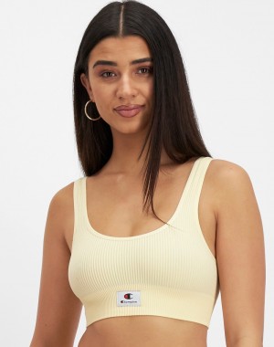 Sutiãs Champio Seamless Com Nervuras Scoopneck Feminino Bege | P0NR37